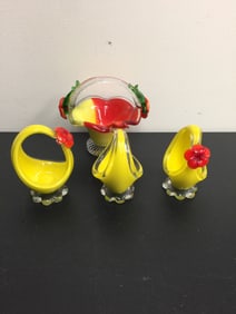 4 Art Glass Baskets