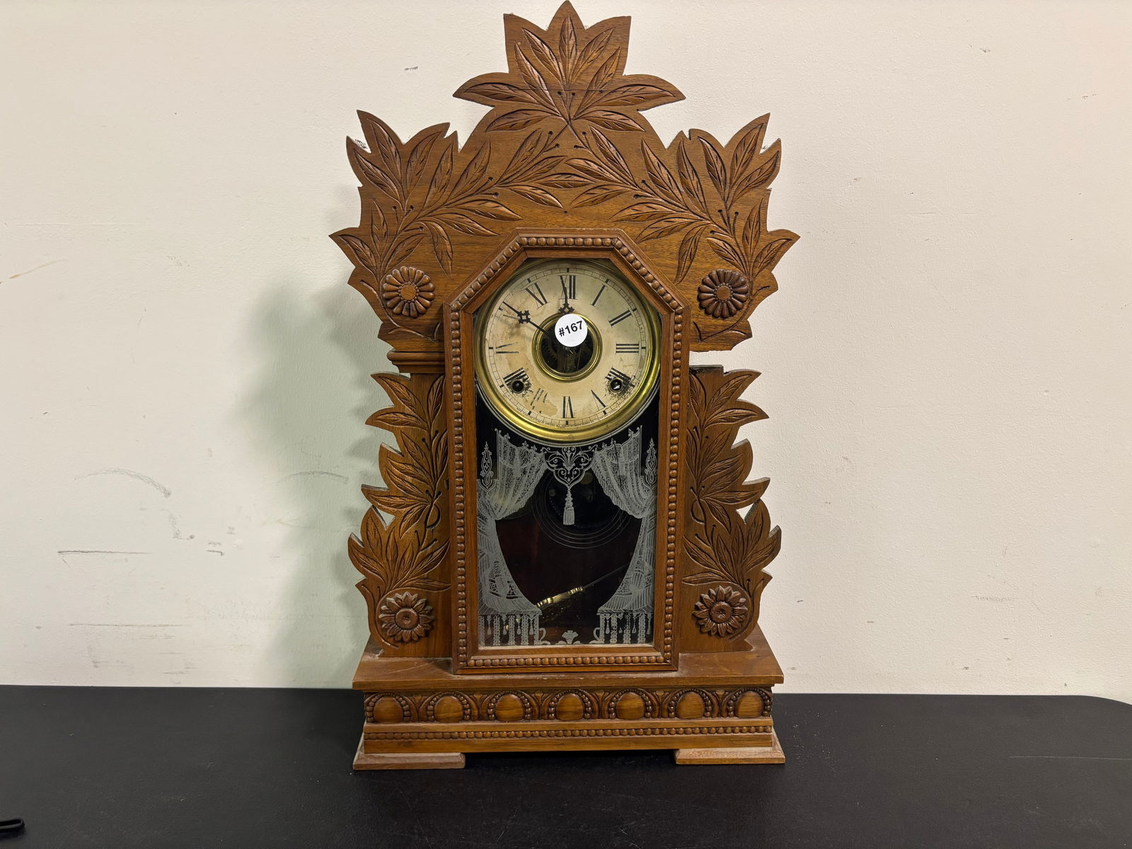 Carved Gilbert Mantel Clock (1 of 3)