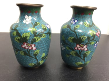 Pair of Cloisonne Vases