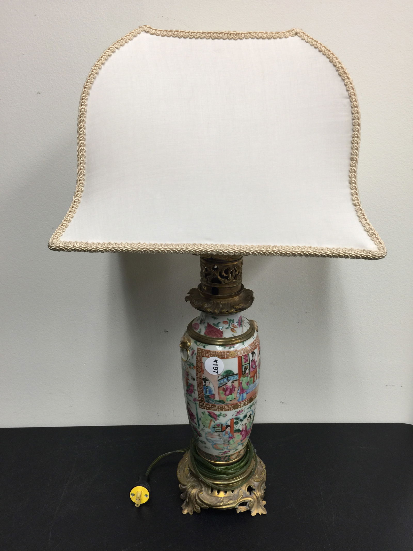 19thC Chinese Famille Rose Lamp (1 of 4)