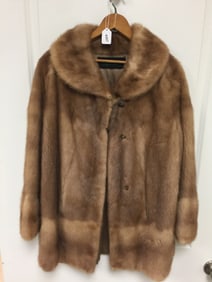 Vintage Autumn Haze Tan Mink Fur Coat