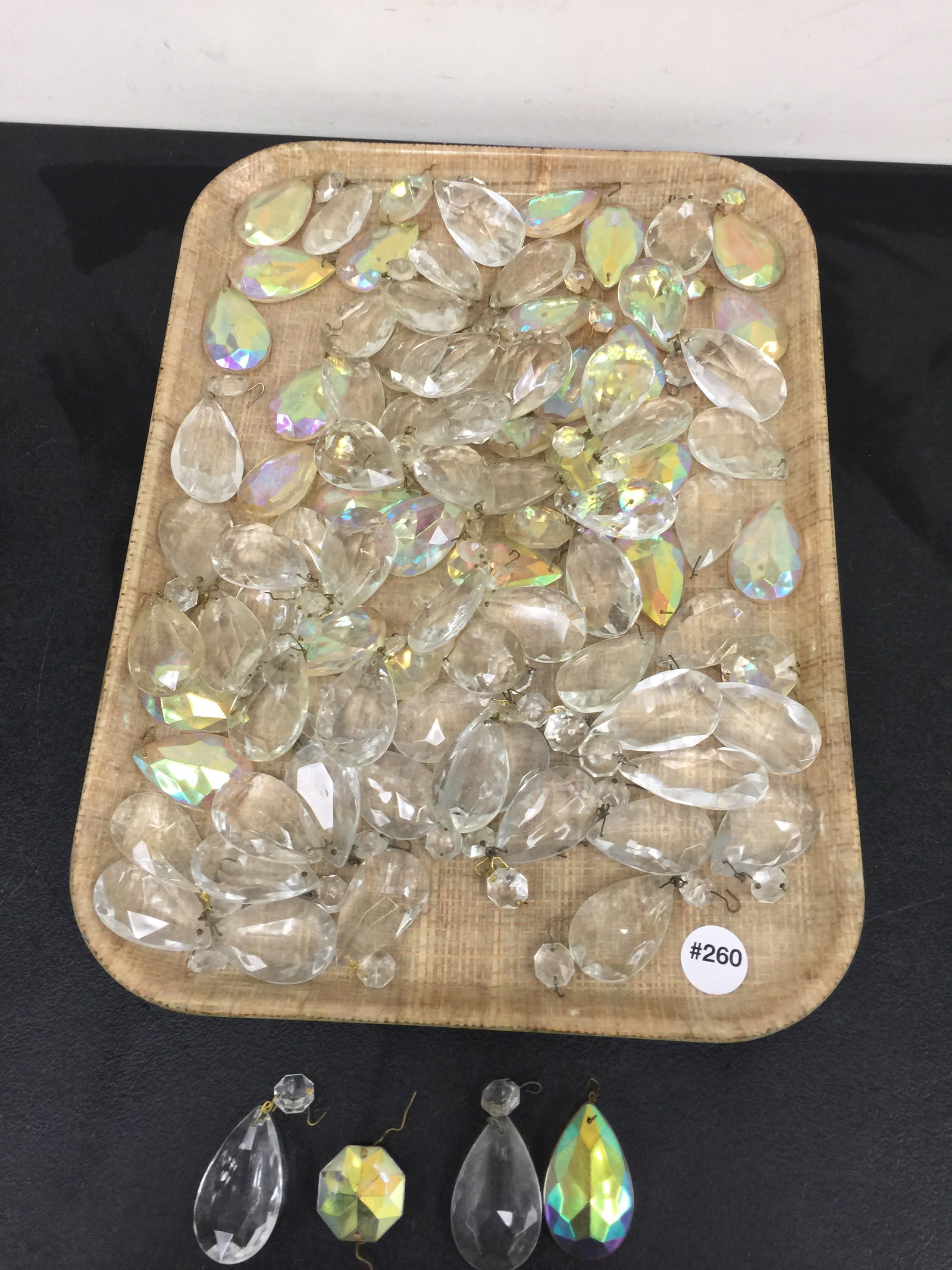 Glass Prisms: most are 2" long, few are 1 1/4" round