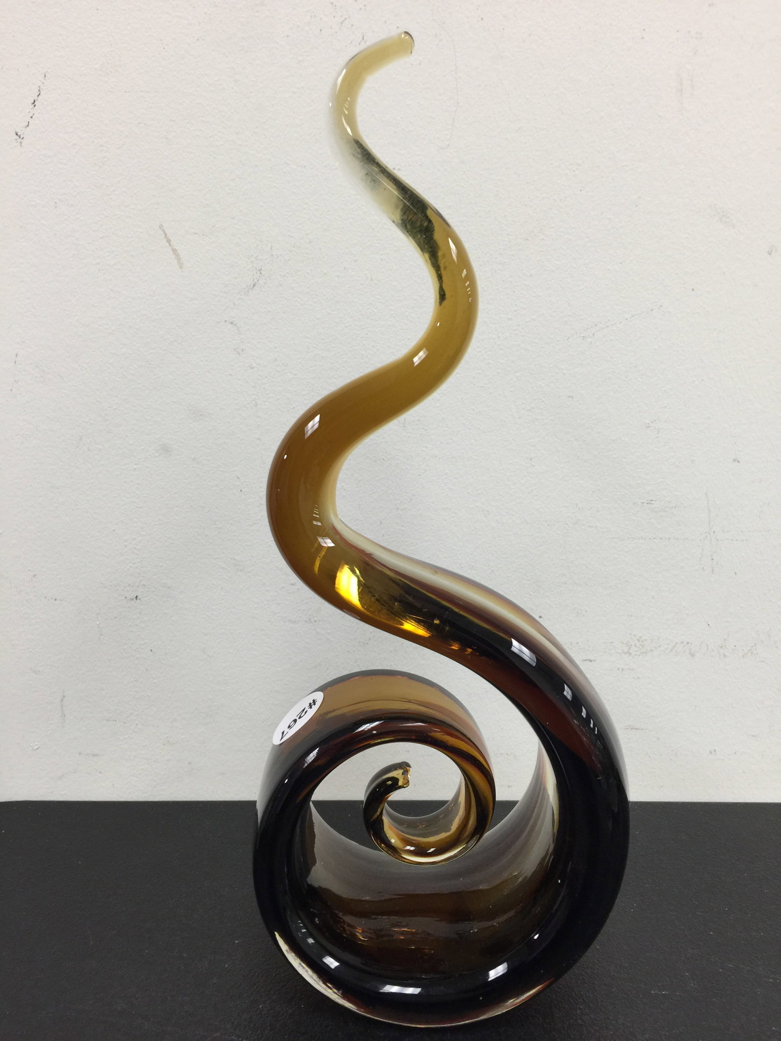 Murano Mid Century Swirl Sculpture: 13"H.