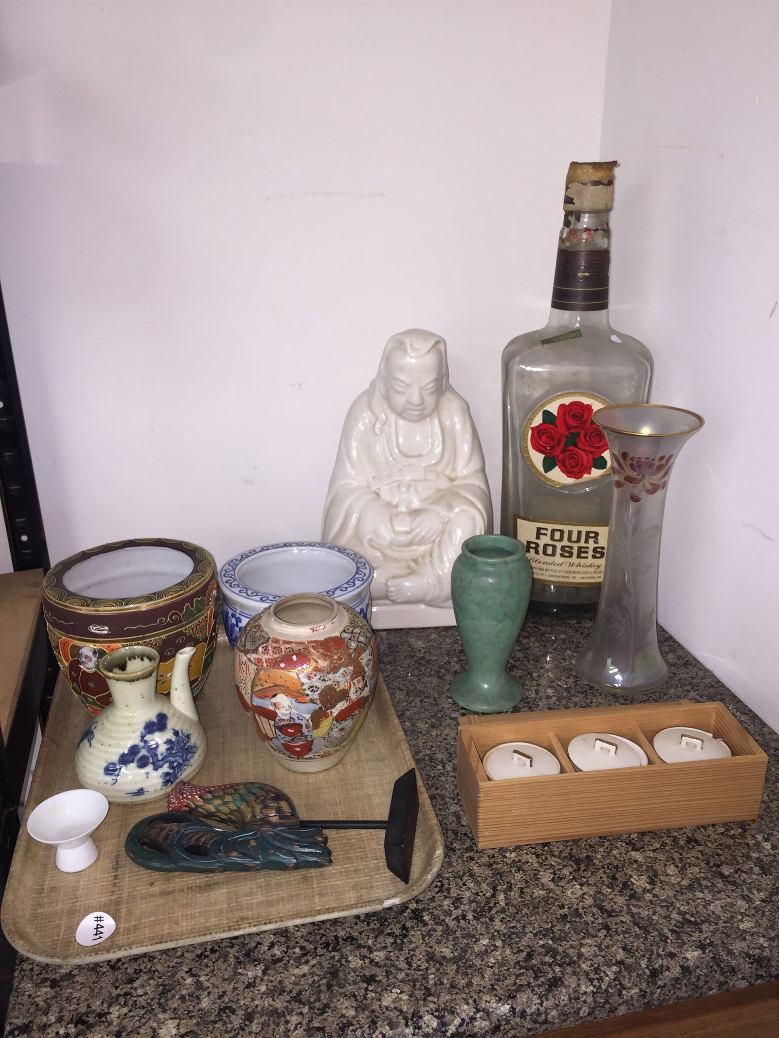 Mixed Lot: pottery, whiskey bottle plus.
