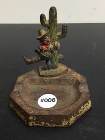 Cast Iron "Drunken Cowboy" Ashtray