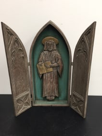 Religious Ikon Carved Triptych