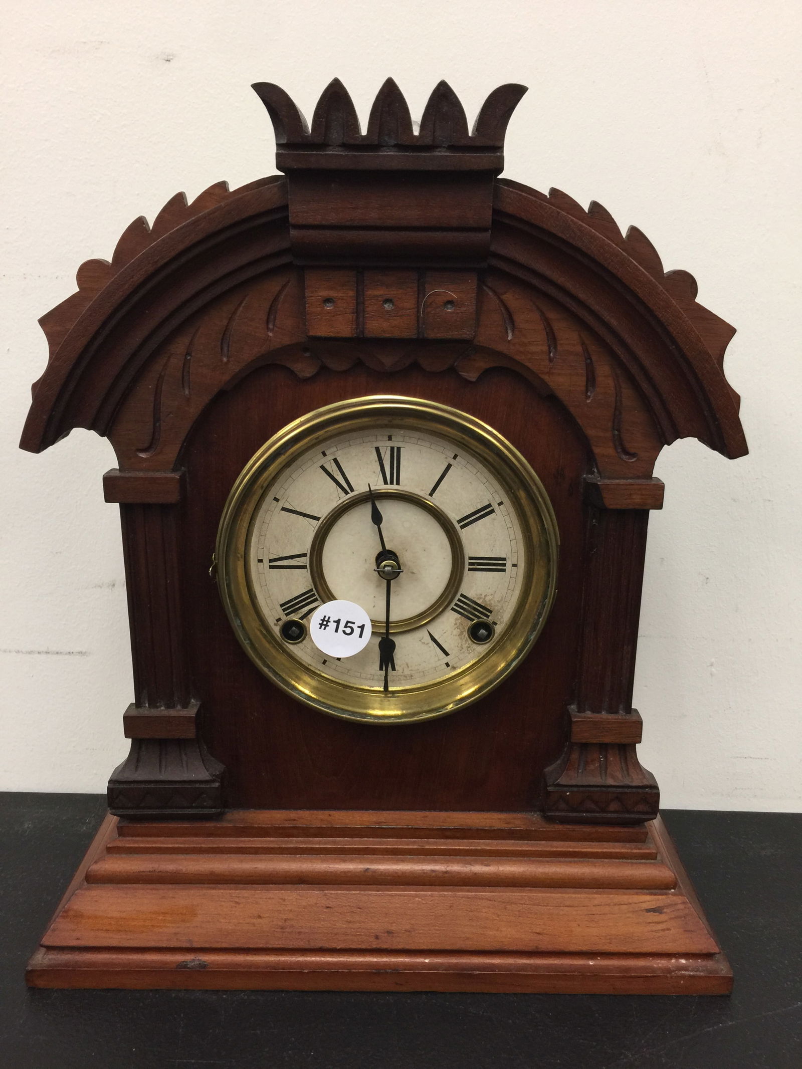 Carved Ansonia Mantle Clock (1 of 4)