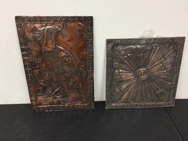 2 Pcs Harvey E. Bair Hand Tooled Art