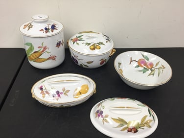 5 Pcs Royal Worcester Evesham