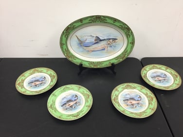 5 Pc Noritake Fish Set
