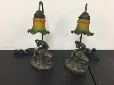 Pair of Remington Style Lamps
