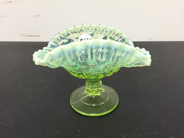 Dugan Vaseline Glass Compote