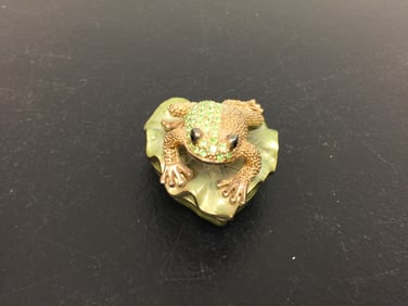 Jeweled Frog Trinket Box