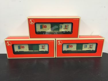 3 Lionel Train Cars