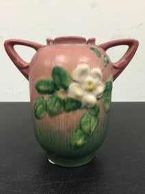 Roseville White Rose Vase