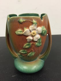 Roseville White Rose Vase