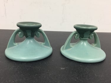 Roseville Carnelian I Candlesticks