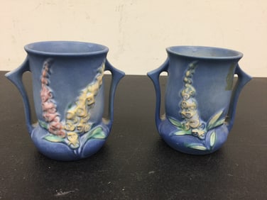 Pair of Roseville Foxglove Vases