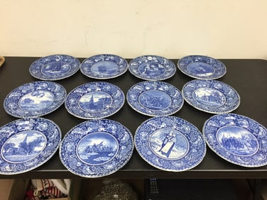 12 Staffordshire England Dinner Plates