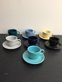 7 Fiesta Cups & Saucers