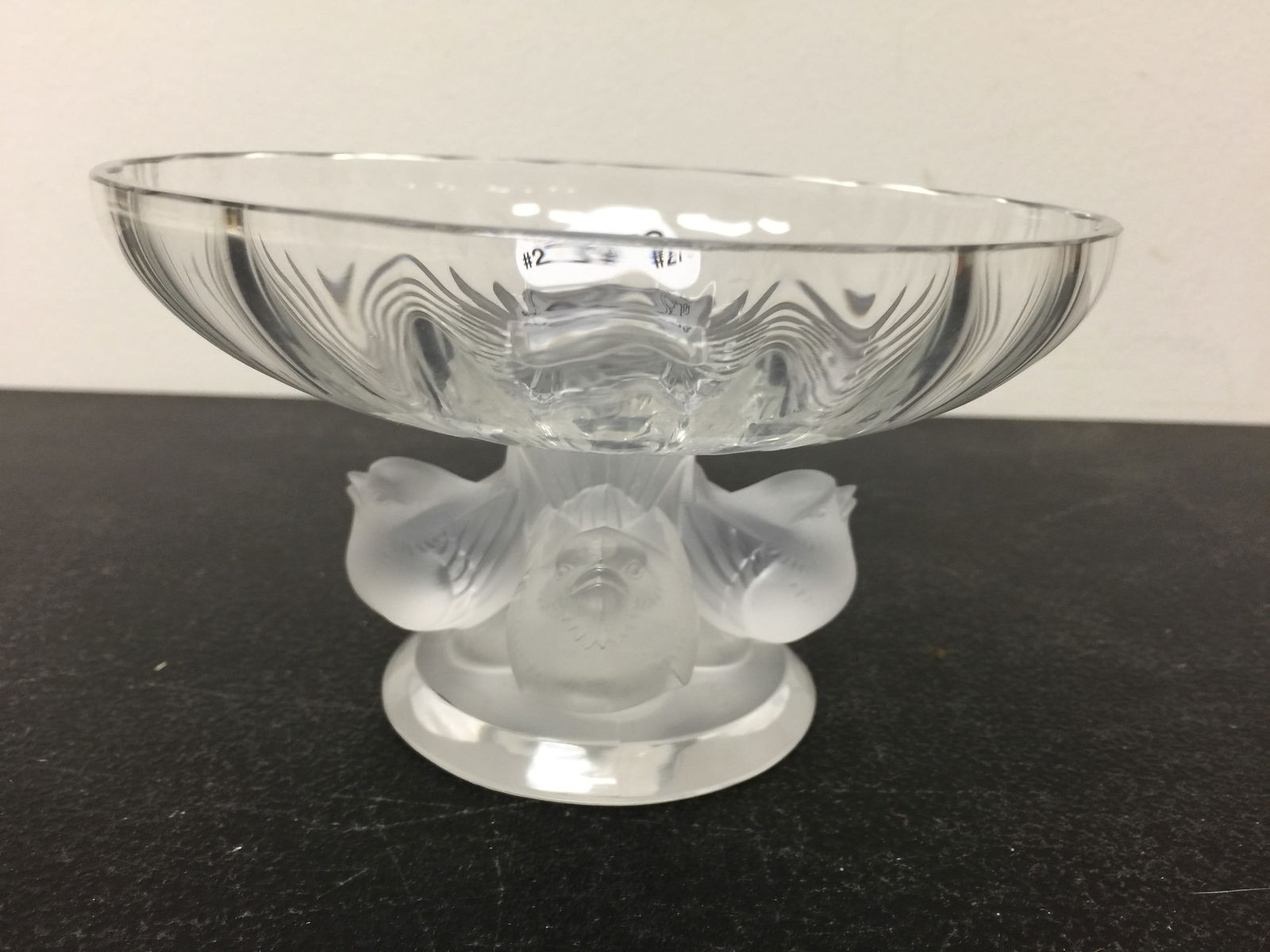 Lalique "Nogent" Crystal Bowl: engraved, 5.5"W.