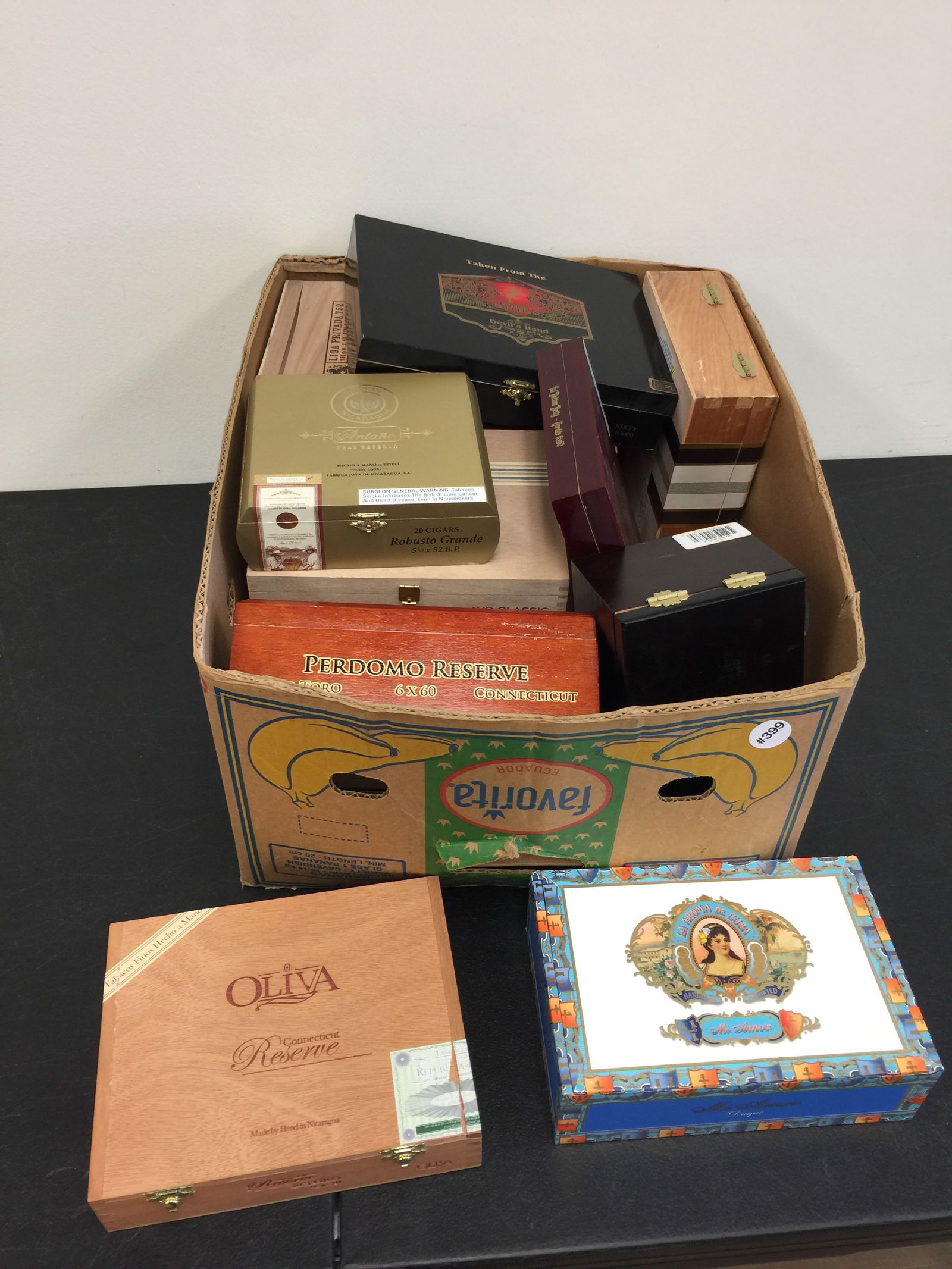 Cigar Boxes: assorted sizes.