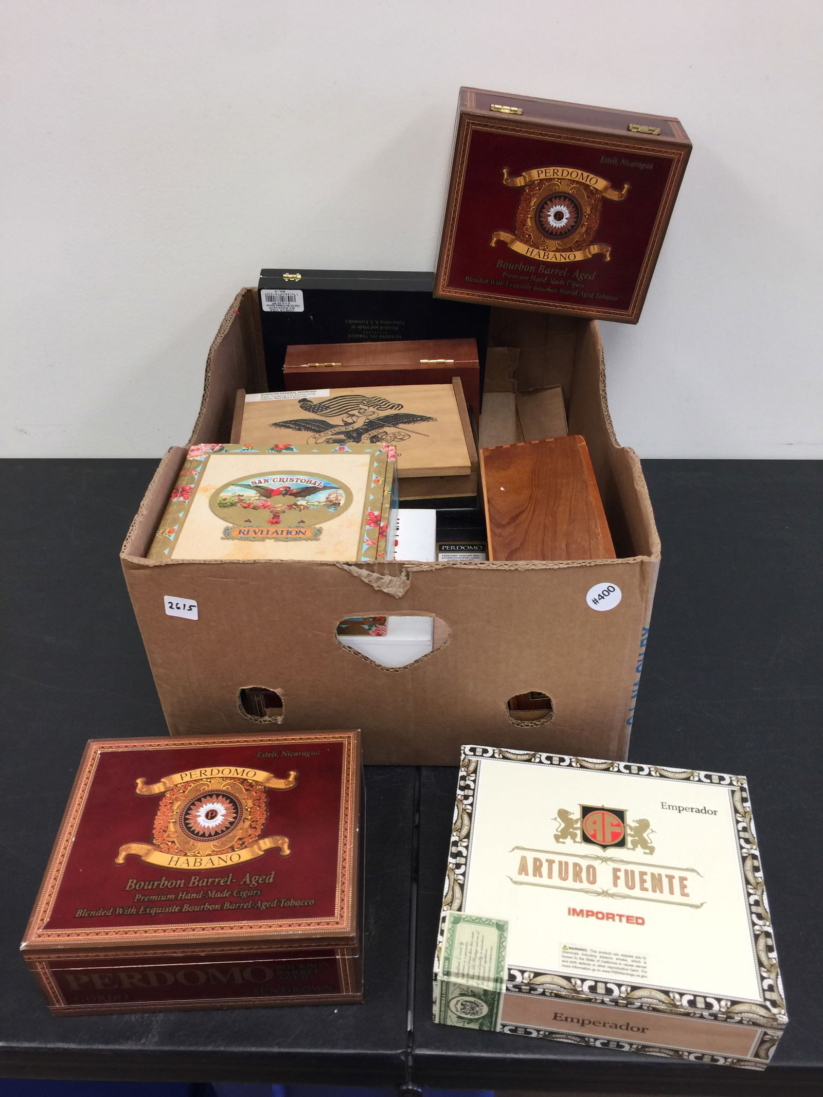 Cigar Boxes: assorted sizes.