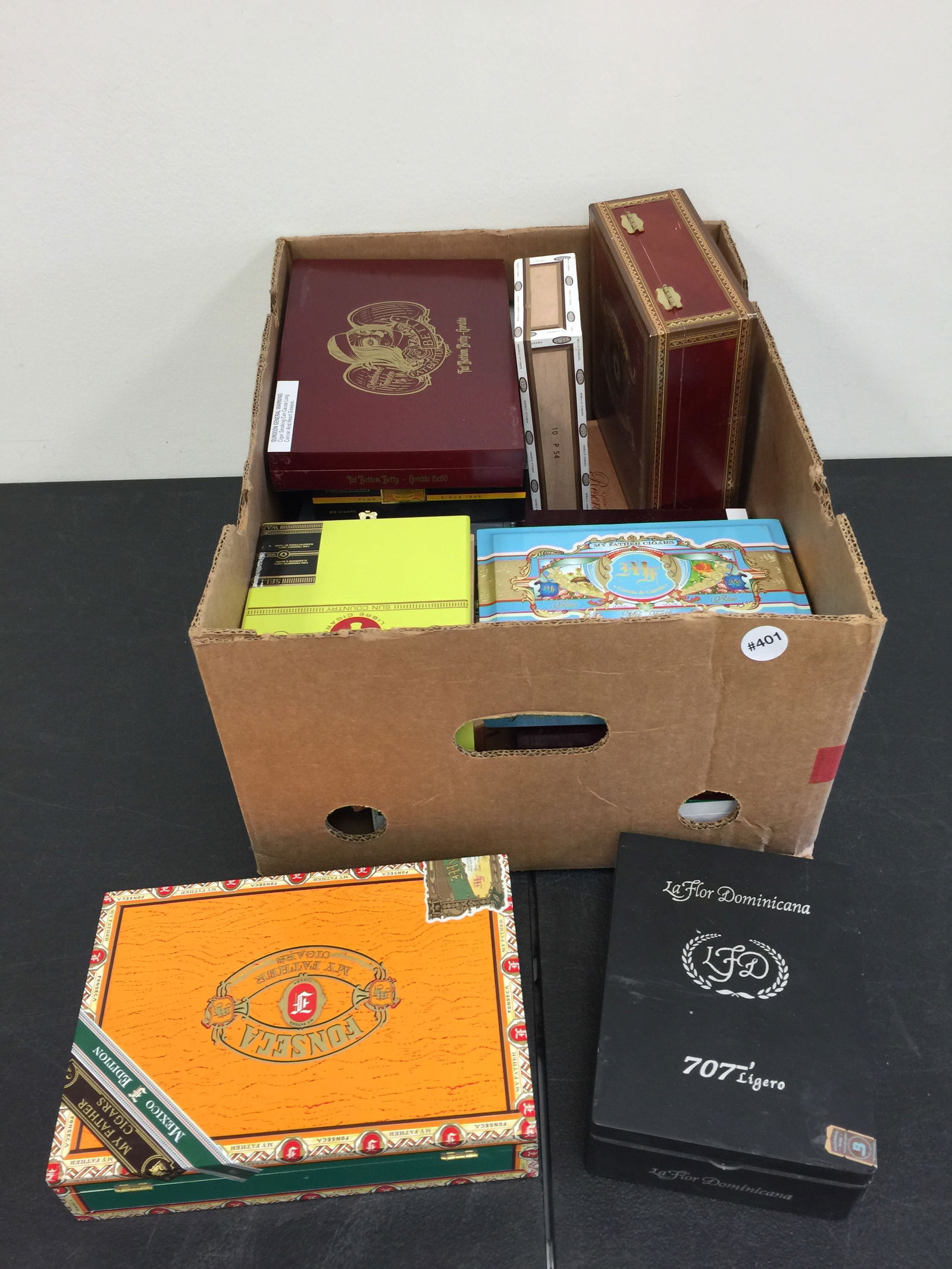 Cigar Boxes: assorted sizes.