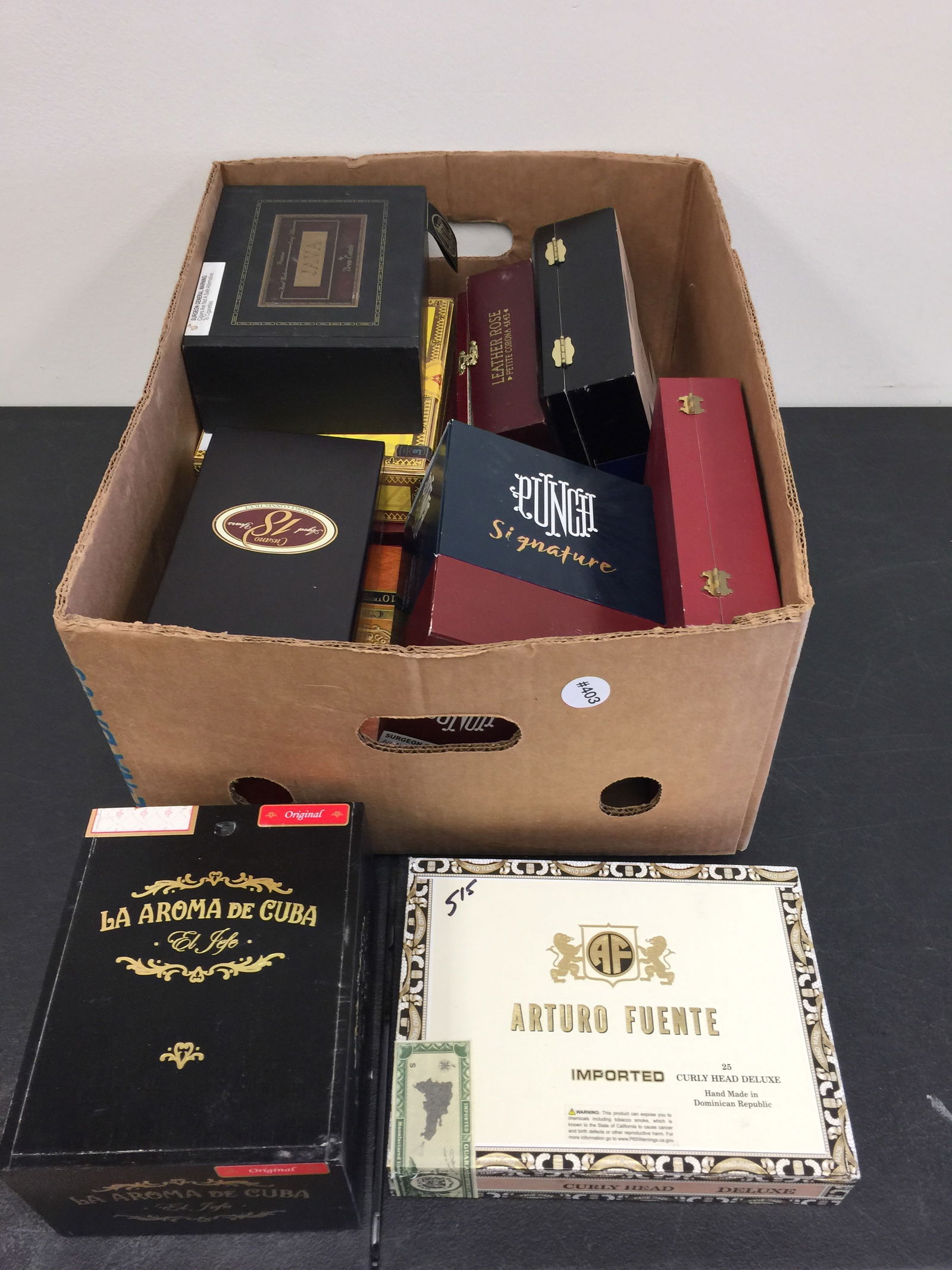 Cigar Boxes: assorted sizes.