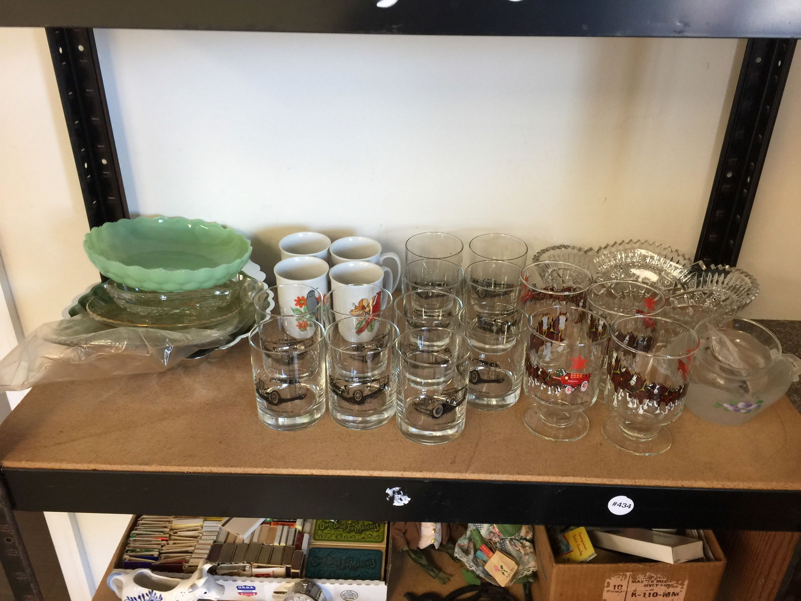 Glassware: drinking glasses, plus.