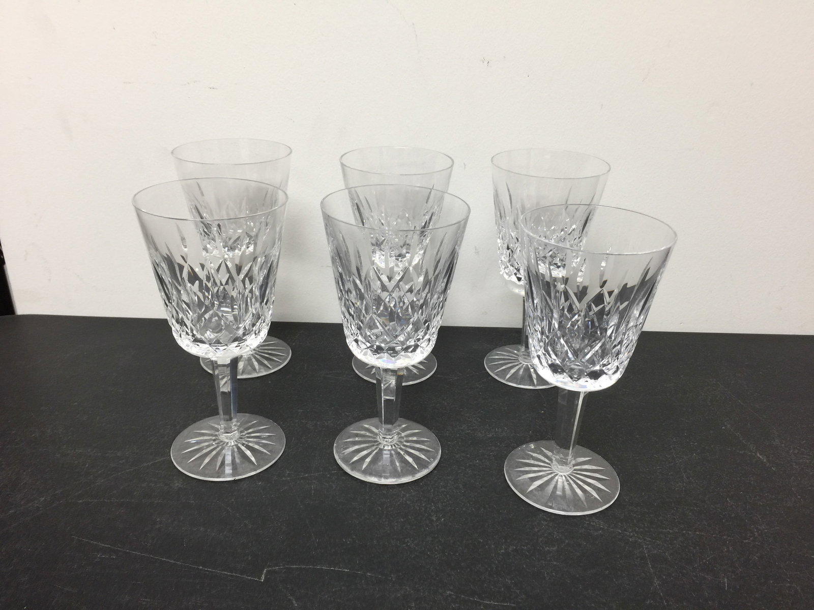 Waterford Lismore Wine Stems (6): all marked, 7"H.