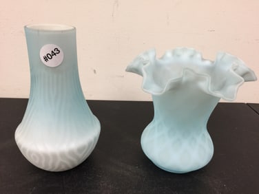 Antique Satin Glass Vases (2)