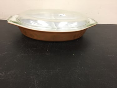 Pyrex "Early American" Lidded Divided Dish