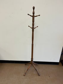 Antique Oak Clothes Tree