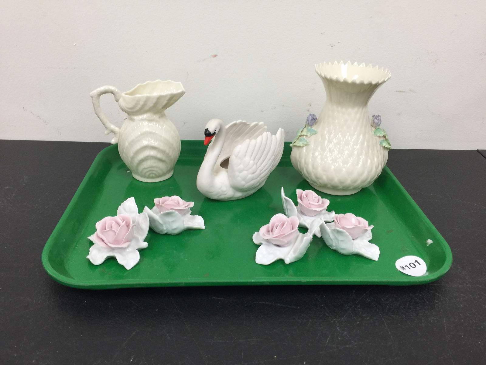 China Grouping: belleek, kaiser and goebel. largest 5.5"H.
