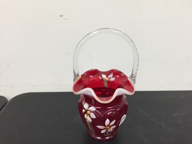 Fenton Hand Painted Basket