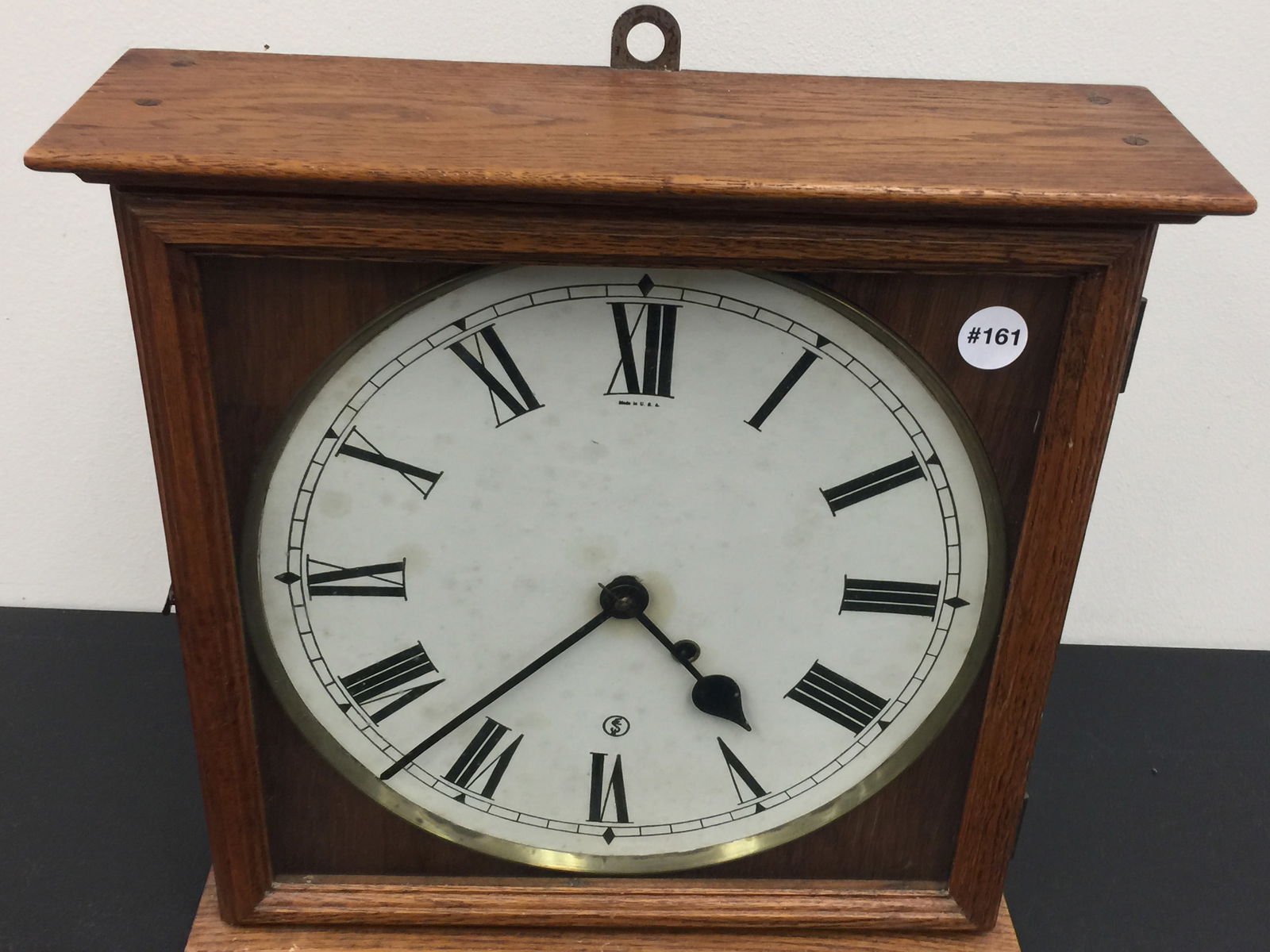Antique Seth Thomas Wall Clock: Oak case 16" x16"x 5".
