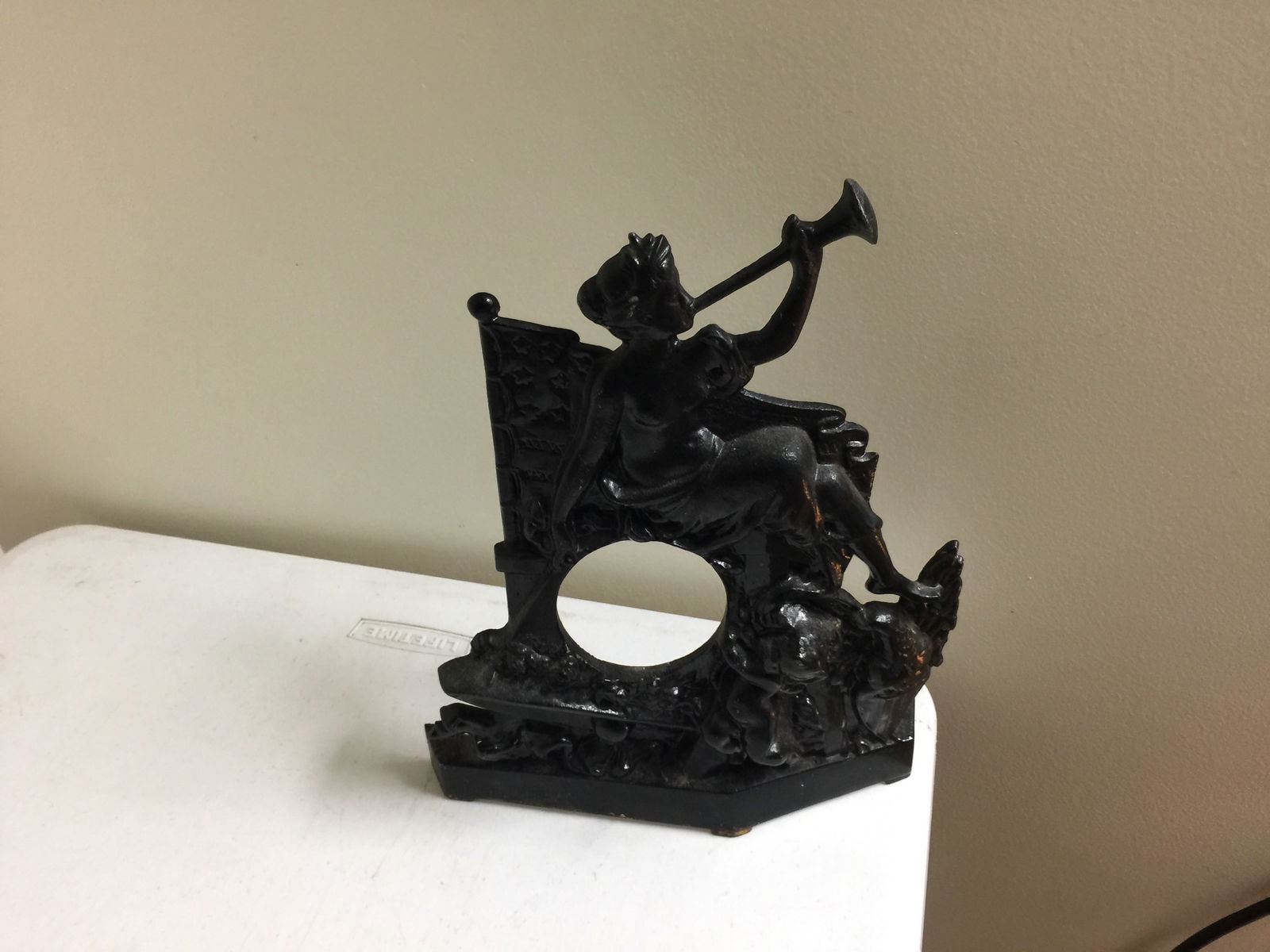 Antique Cast Iron Clock Case: 12" H