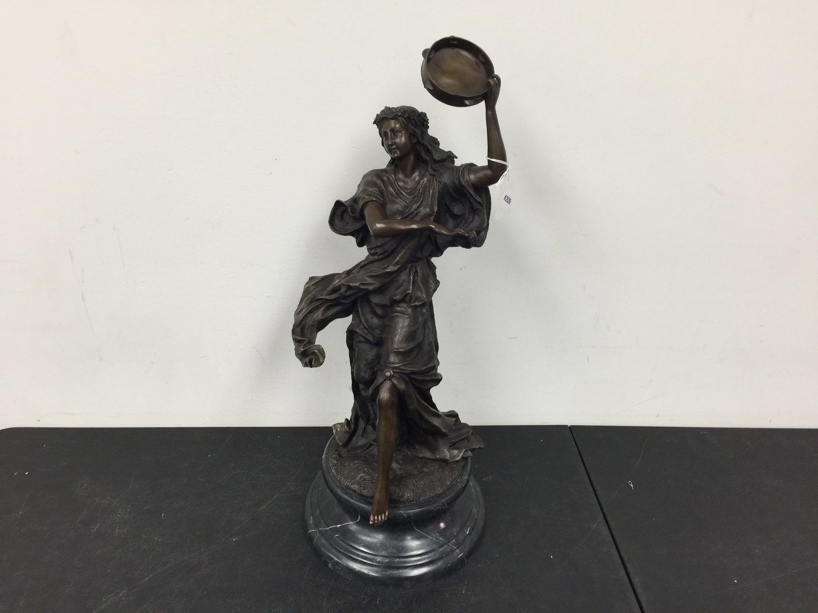 French Bronze: "Tambourine Girl" 25" H.
