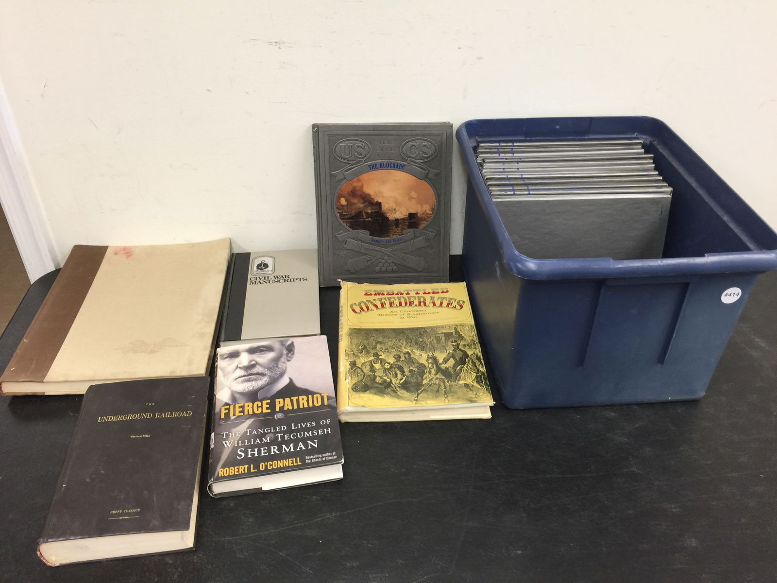 Vintage Civil War Books: 16 total, largest is 14"