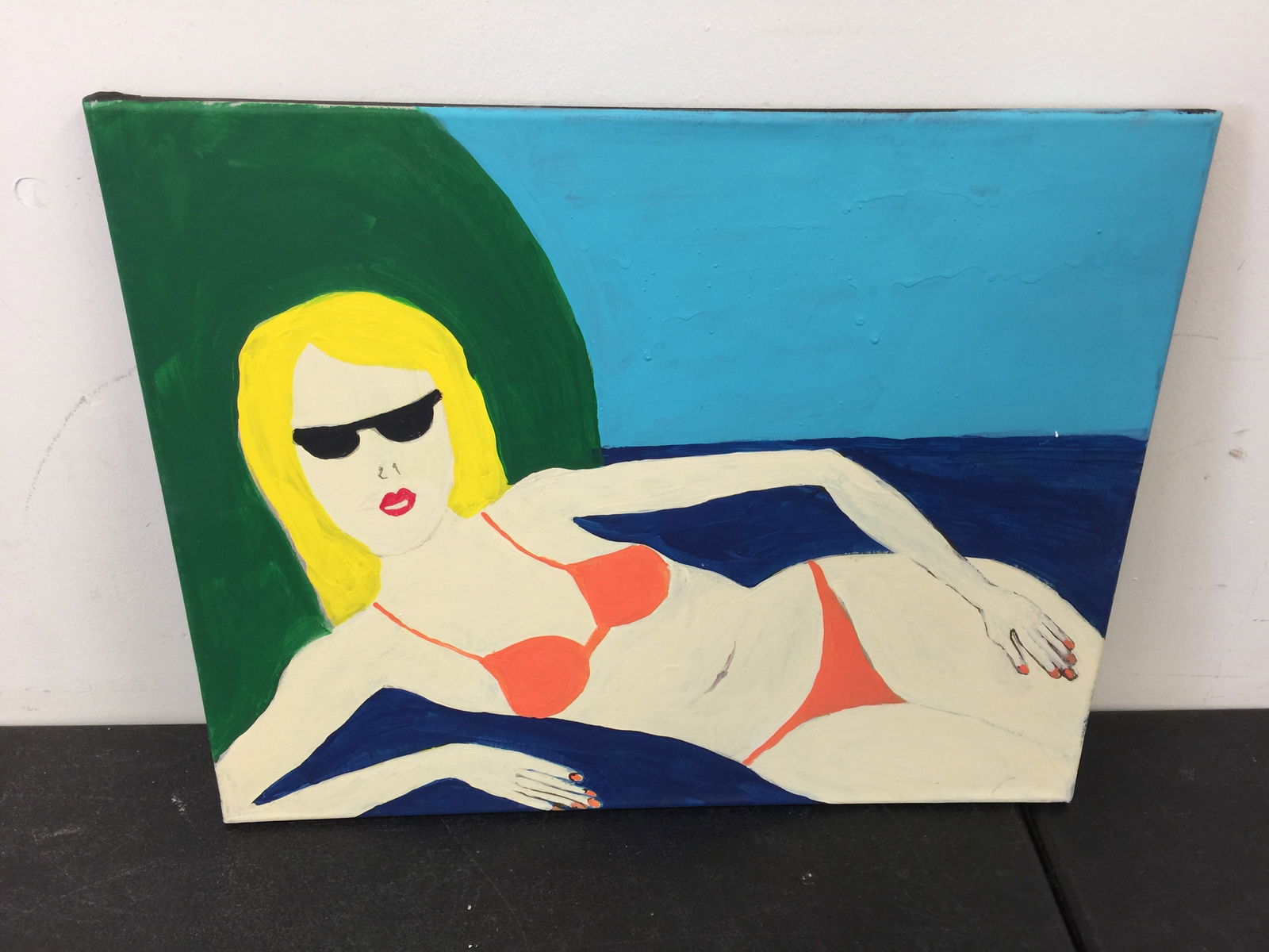 Modern Folk Art Painting: 16"x20".