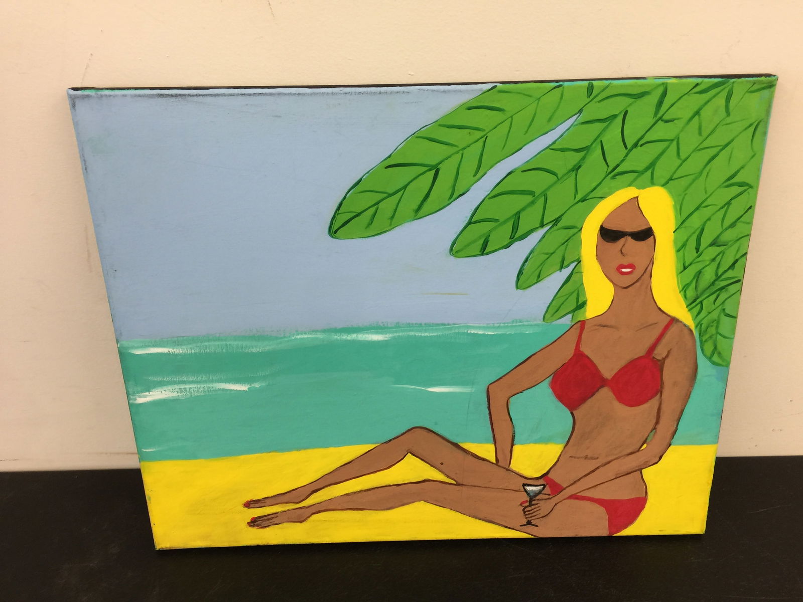 Modern Folk Art Painting: 16"x20".