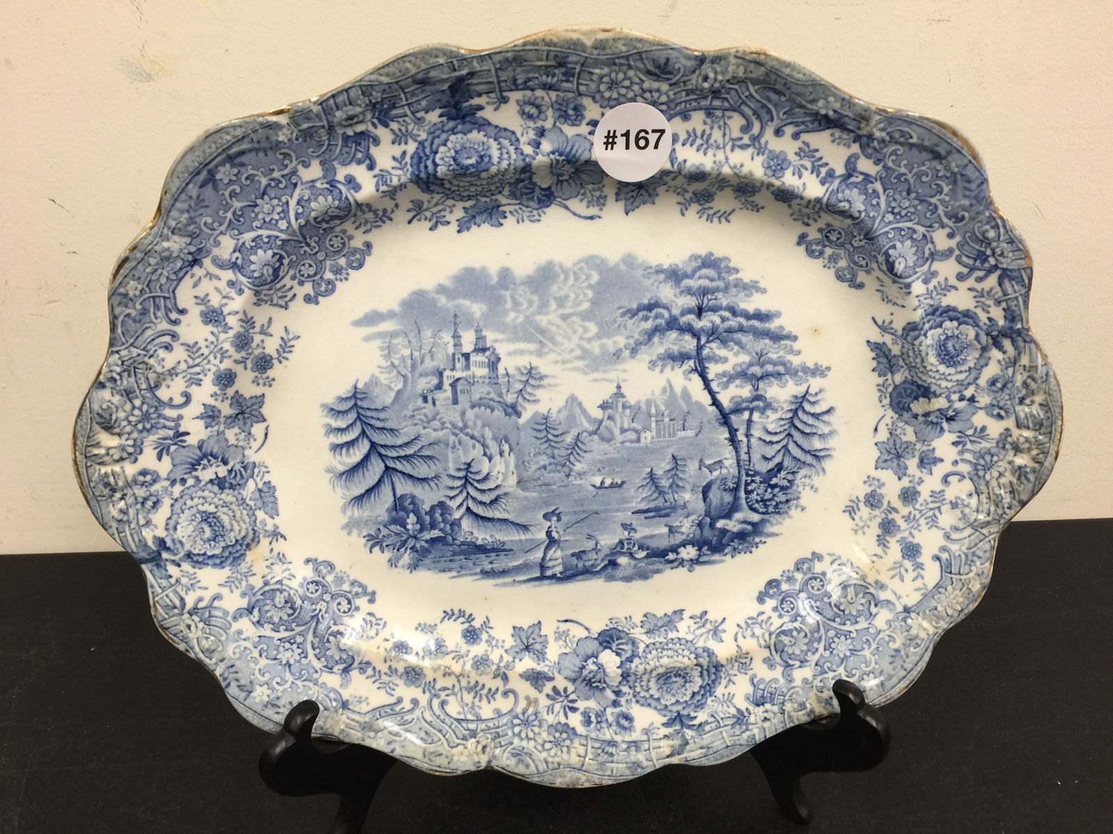 Blue Transferware Platter (1 of 3)
