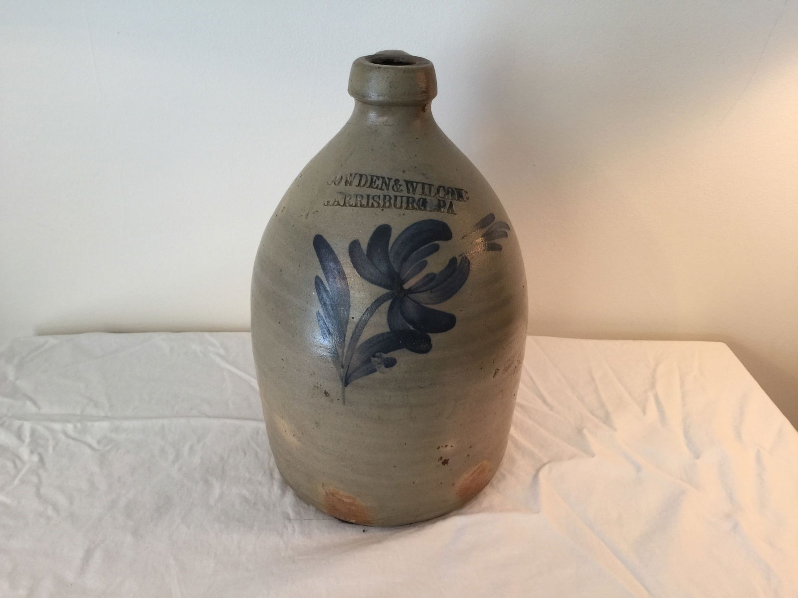 Cowden & Wilcox Stoneware Cobalt Jug (1 of 5)