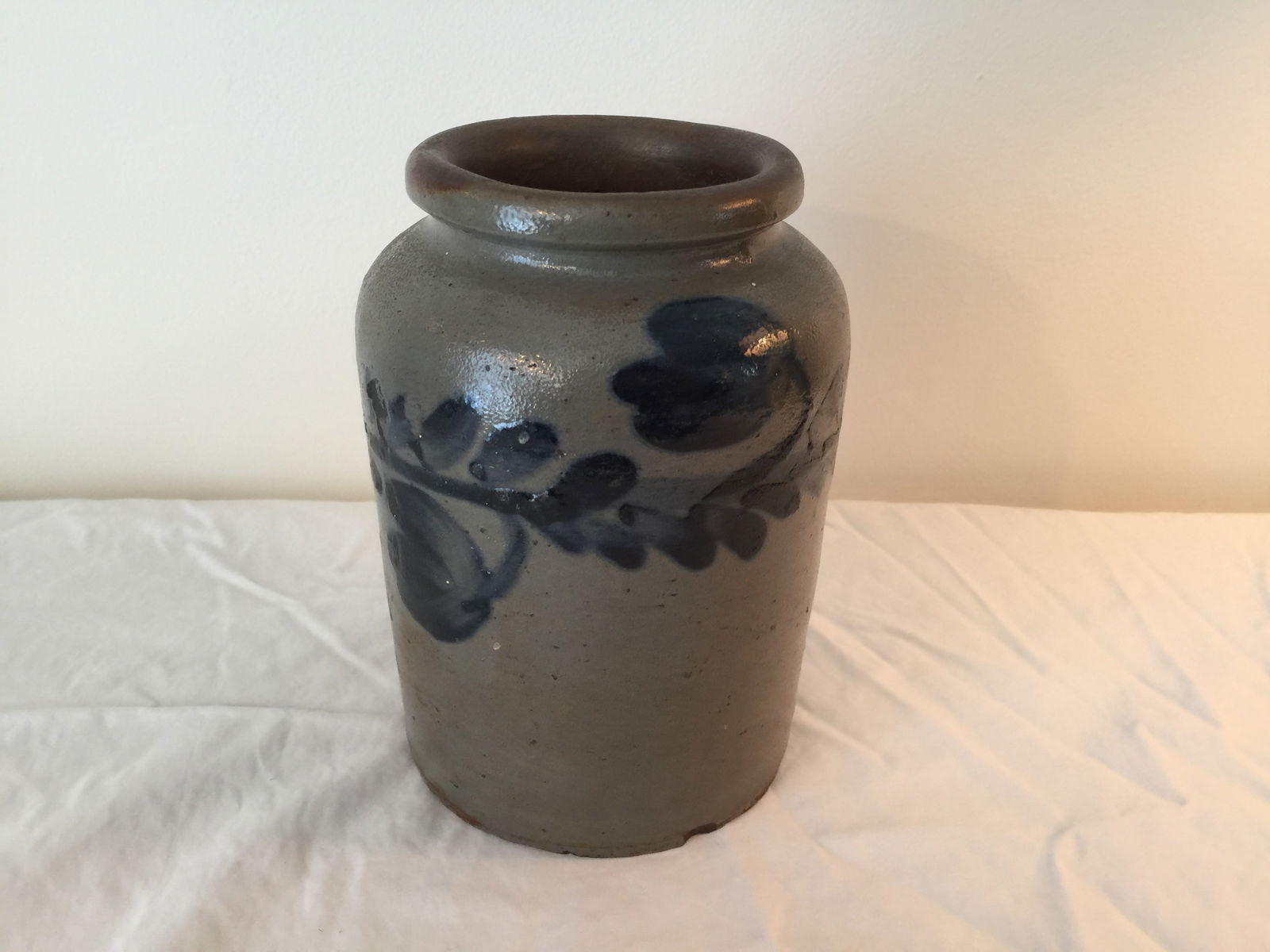 Cobalt Decorated Stoneware Storage Jar (1 of 5)