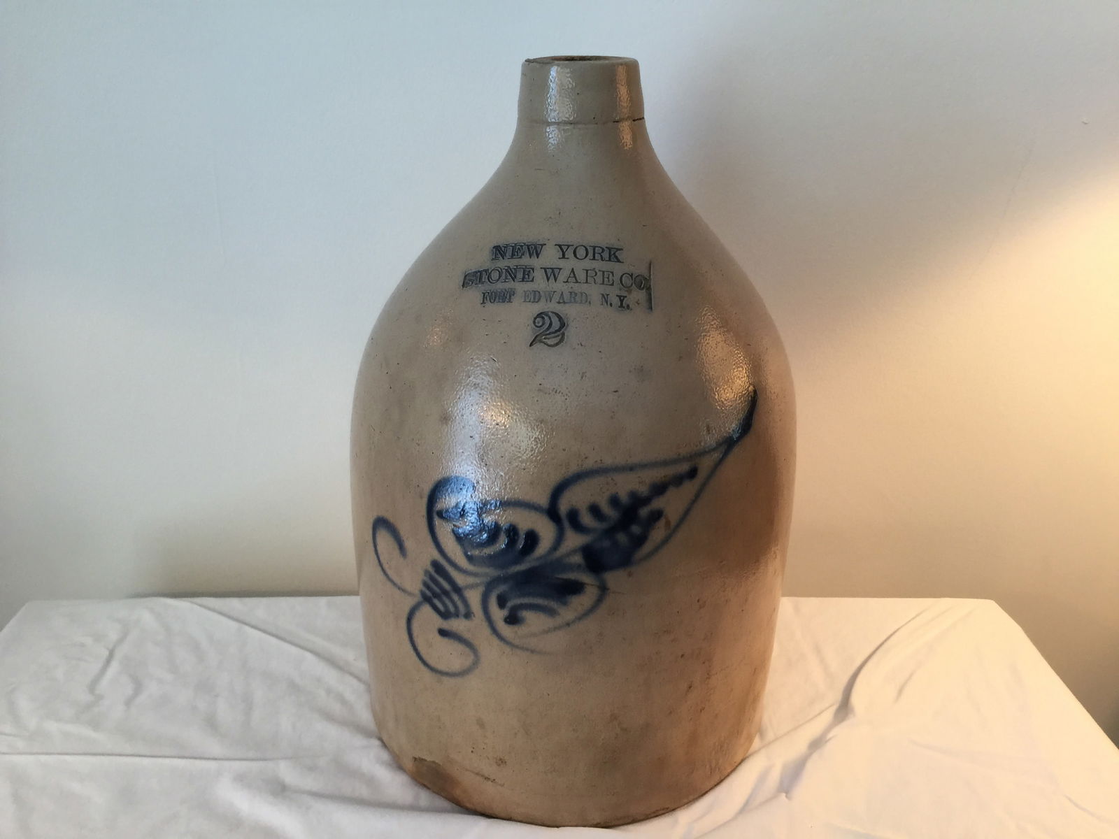 NY Stoneware Co Cobalt Decorated Jug (1 of 5)