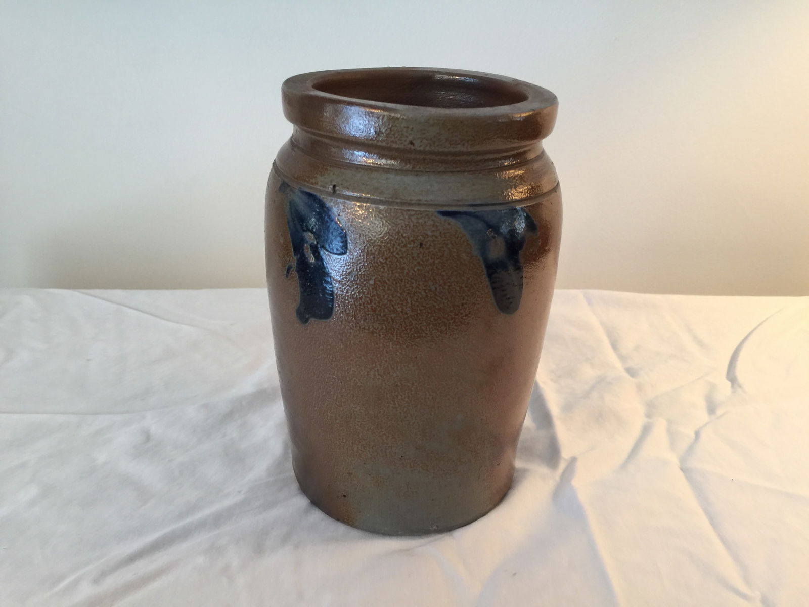 Stoneware Cobalt Decorated Jar (1 of 4)