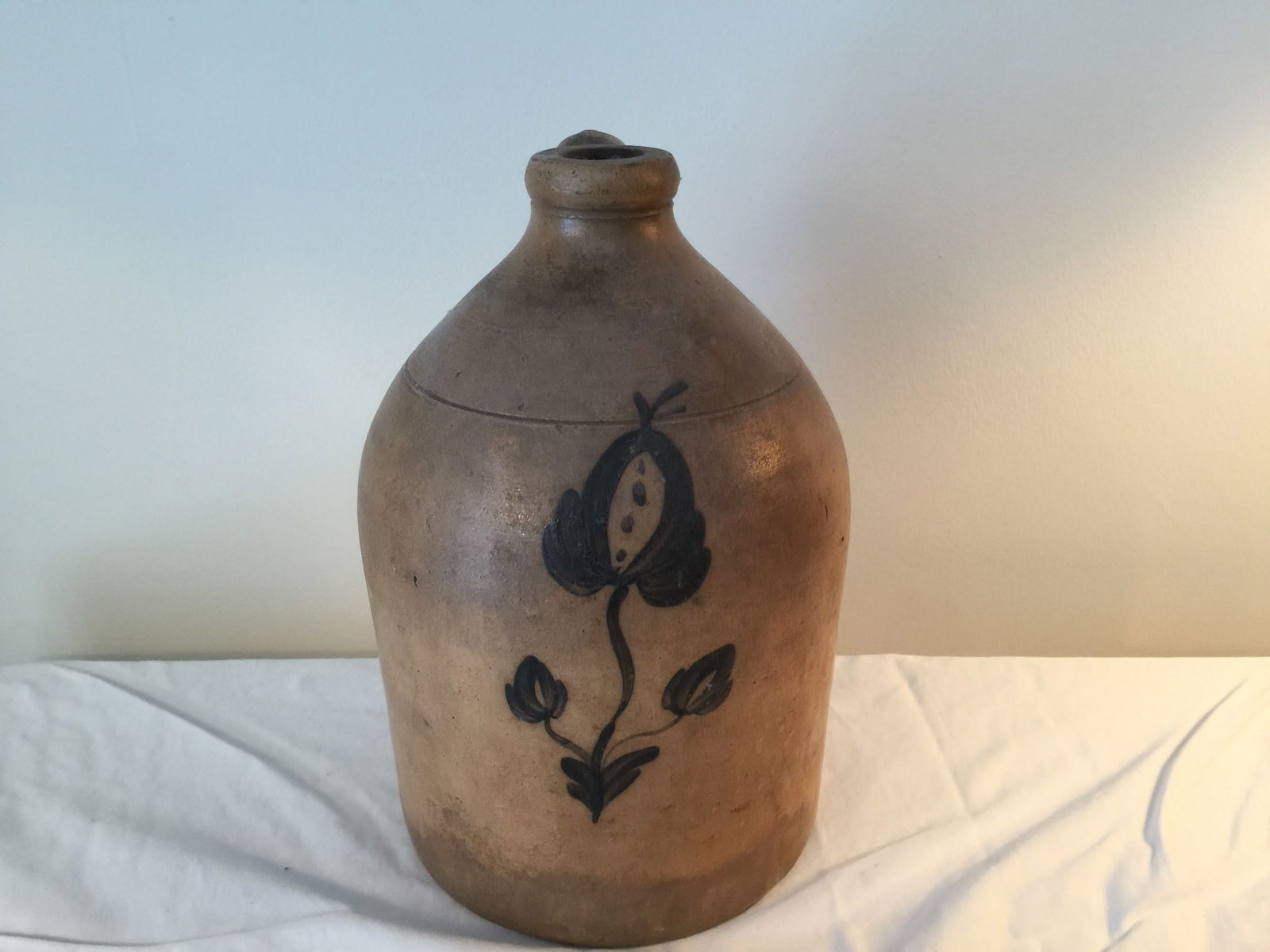 Stoneware Cobalt Decorated Jug (1 of 5)