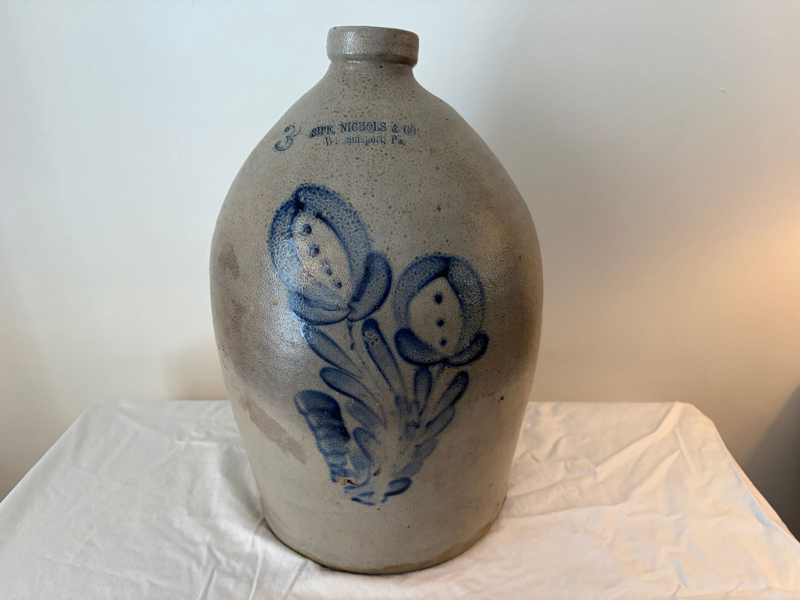 Sipe, Nichols & Co. Decorated Three Gallon Jug (1 of 5)