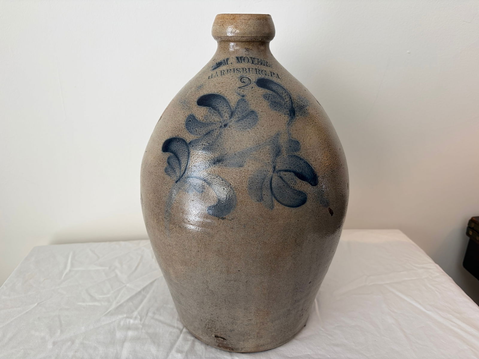 WM Moyer Stoneware Cobalt Jug (1 of 6)